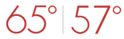 numbers showing logo for 65 Degrees magazine